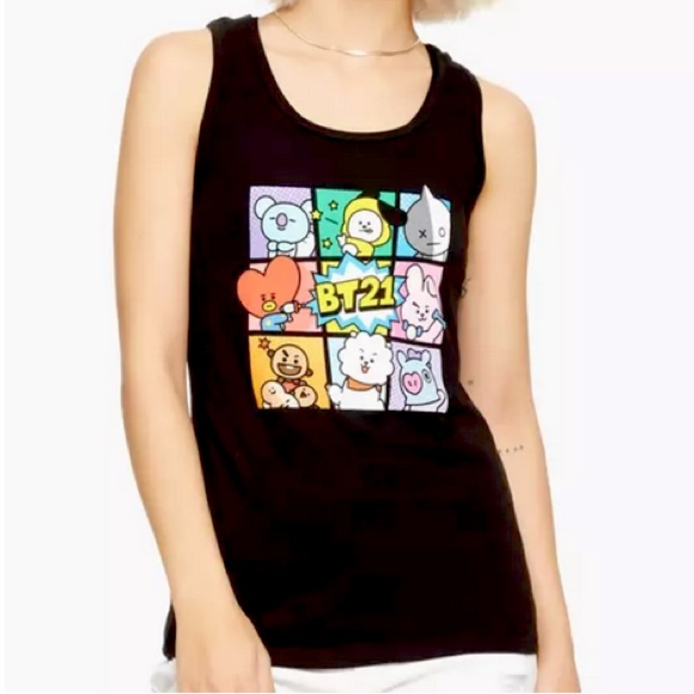 Official BT21 Group Squares Girls Tank Top